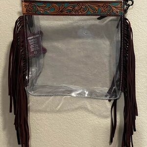 Sold Clear Fringe Crossbody Bag